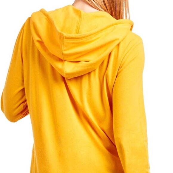 Lightweight Full Zip Hoodie in Mustard - Perfect Year-Round Women's Jacket - Picture 4 of 5